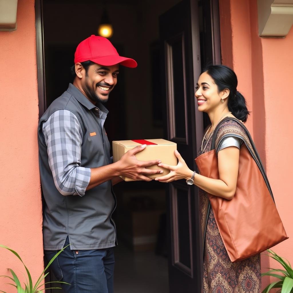 Courier delivering kit